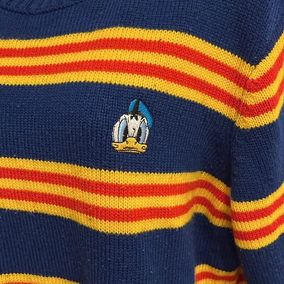 Disney x Forever 21 Daffy Duck Striped Long Sleeve Crew Neck Sweater Size M - Picture 2 of 9